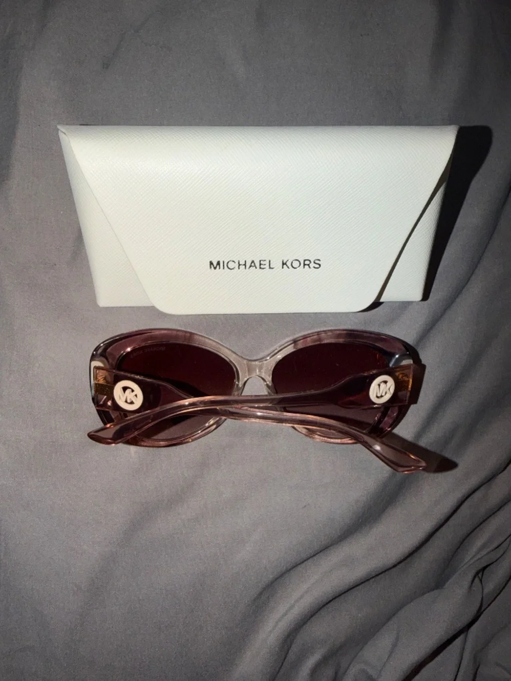 Michael Kors Women’s Oversized Sunglasses Clear Plastic Frame Brown Tinted